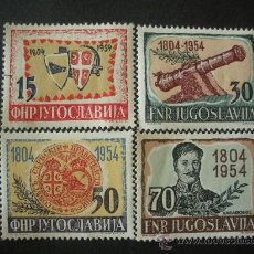 Sellos: YUGOSLAVIA 1954 IVERT 656/9 *** 150 ANIVERSARIO SUBLEVACIÓN CONTRA TURQUIA