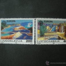 Sellos: YUGOSLAVIA 1987 IVERT 2098/9 *** EUROPA - ARQUITECTURA MODERNA