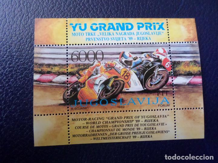 YUGOSLAVIA, 1989, HOJITA BLOQUE GRAN PREMIO DE MOTOCICLISMO DE RIJEKA, YVERT 33 (Sellos - Extranjero - Europa - Yugoslavia)