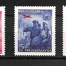 Sellos: YUGOSLAVIA, AÉREOS 1949 YVERT N 24 / 26 /**/. AVIONES. SIN FIJASELLOS