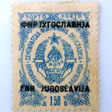 Sellos: SELLO POSTAL ANTIGUO YUGOSLAVIA 1943 1,50 DIN ESCUDO TASAS DEMOCRACIA FEDERAL YUGOSLAVIA - SIN USAR