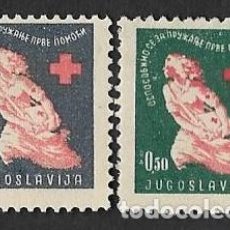 Sellos: SE)1948 YUGOSLAVIA CENTENARY OF THE RED CROSS, 2 MINT STAMPS