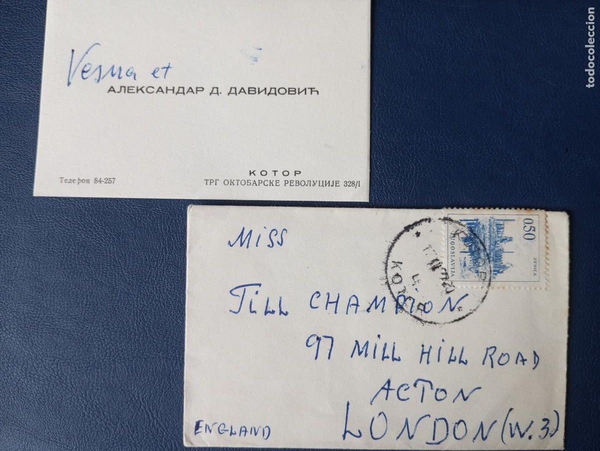 Sellos: YUGOSLAVIA, SOBRE CON TARJETA DESTINADO A INGLATERRA, 1966