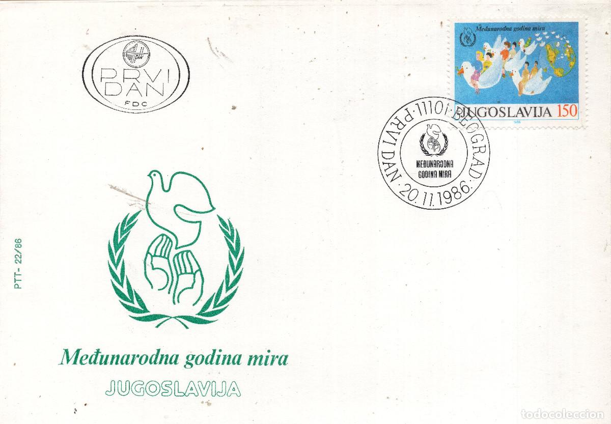 Sellos: YUGOESLAVIA 1986 CARTA FDC MICHEL YU 2200