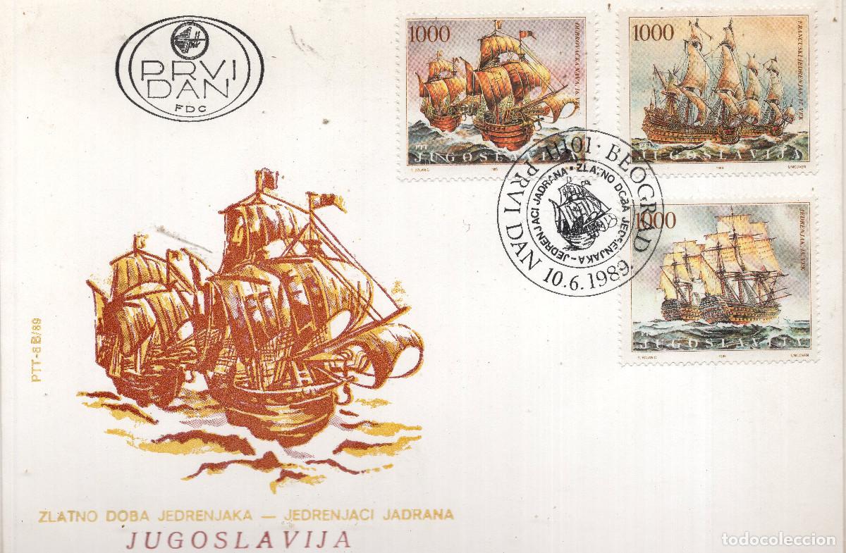 Sellos: YUGOESLAVIA 1989 CARTA FDC MICHEL YU 2351-2353