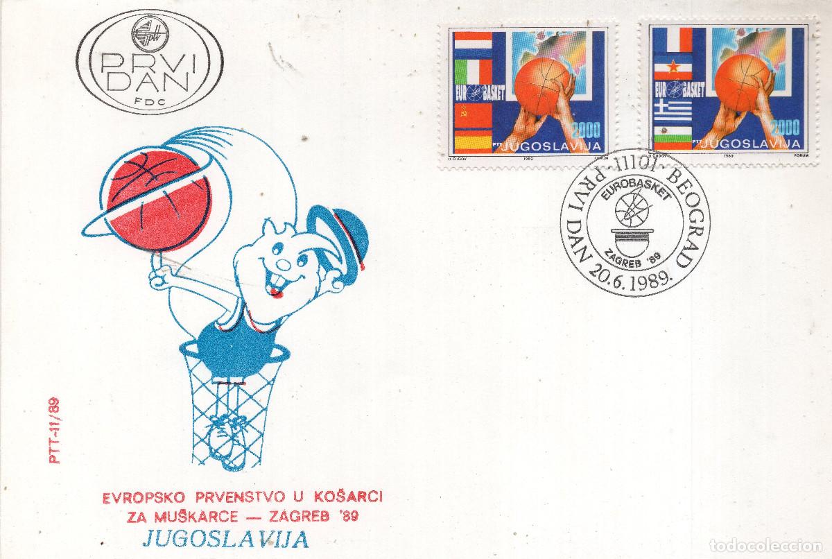 Sellos: YUGOESLAVIA 1989 CARTA FDC MICHEL YU 2355-2356