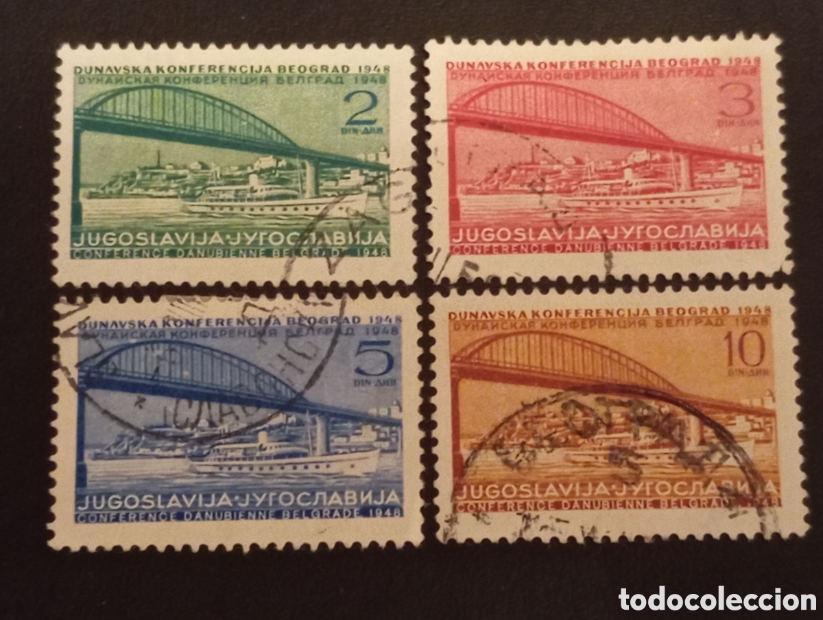 Sellos: Yugoslavia 1948 - Conferencia del Danubio - Serie Completa (Michel 548-551)
