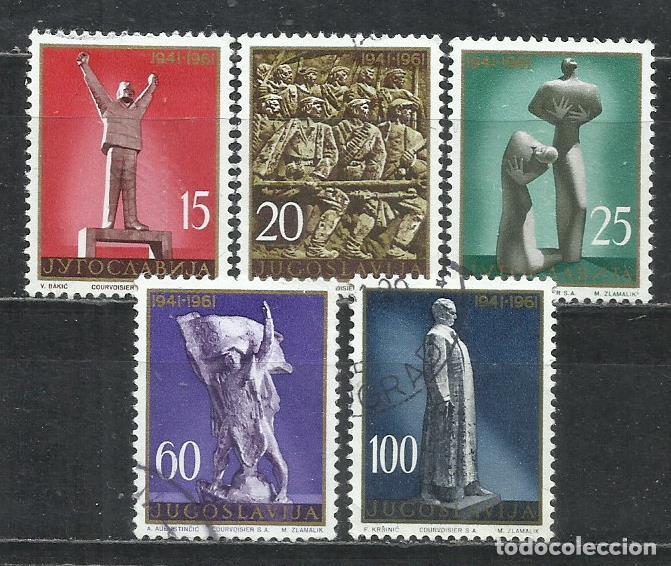 Sellos: 8013-YUGOSLAVIA JUGOSLAVIA SERIE COMPLETA 1961 N&ordm; 871/875 ESCULTURA ARTE