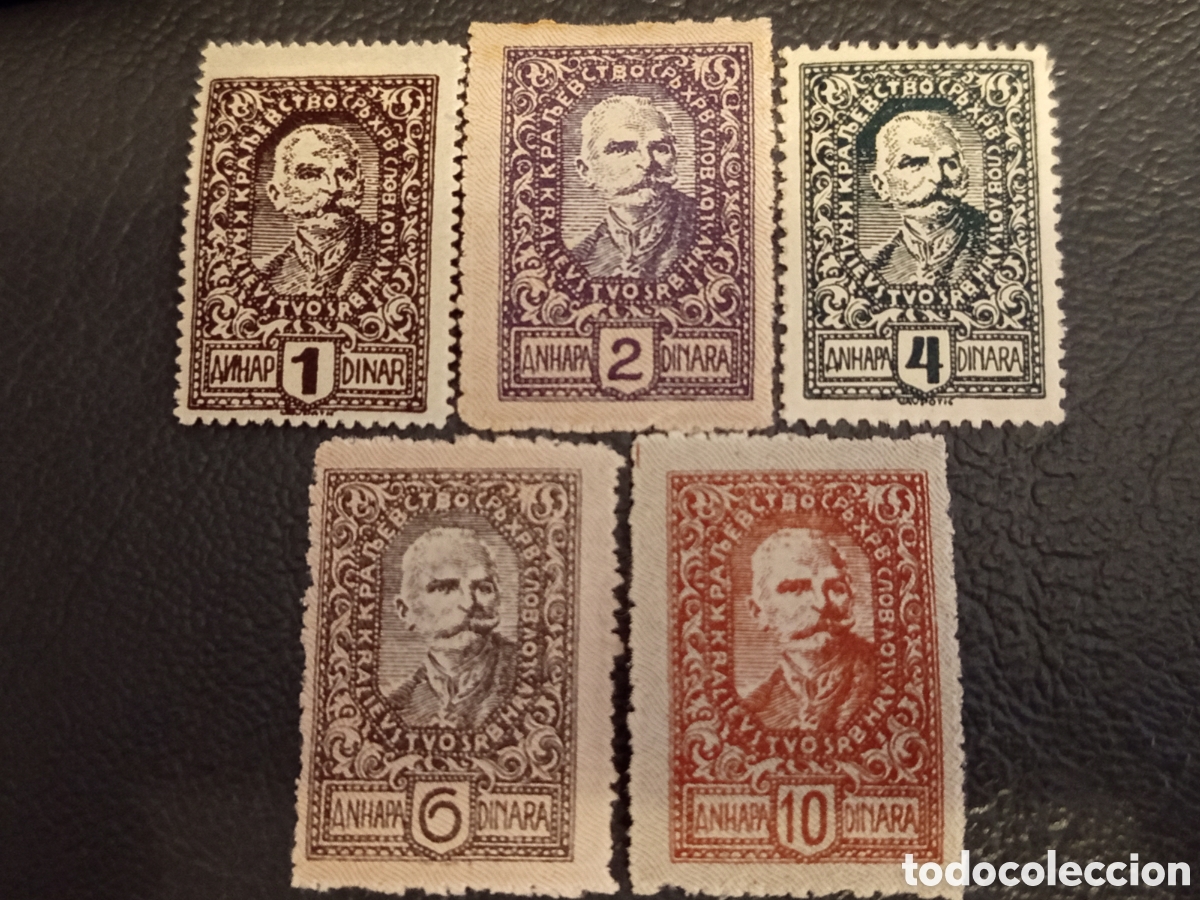 Sellos: Yugoslavia 1920 - Serie Rey Pedro I - Lote 5 Valores MH (Yvert 121/125)