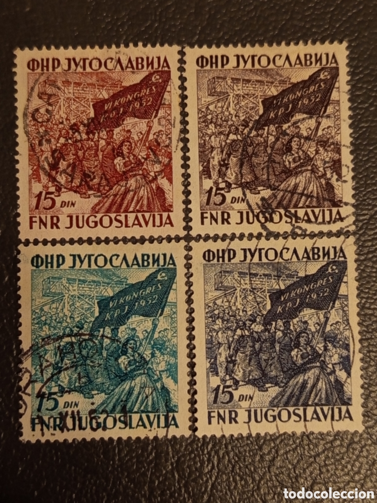 Sellos: Yugoslavia 1952 - Serie Completa VI Congreso KPJ - Edifil / Michel 708-711