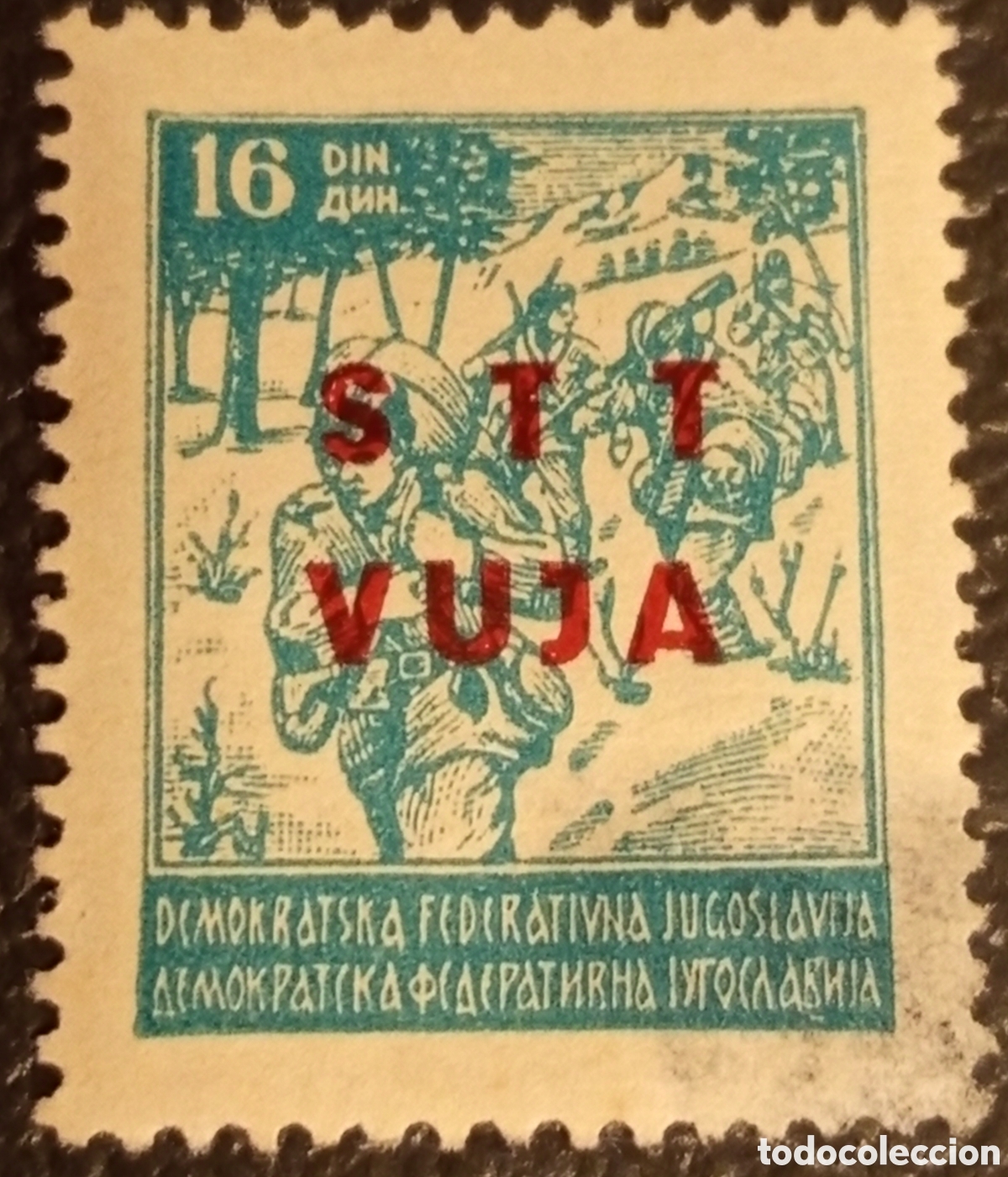 Sellos: Sello Trieste Zona B 1949 - Yugoslavia 16 Din Sobrecarga STT VUJA - Michel 20 MH