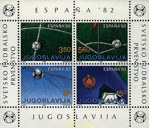 Stamps: 67225 MNH YUGOSLAVIA 1982 COPA DEL MUNDO DE FUTBOL. ESPA&Ntilde;A-82