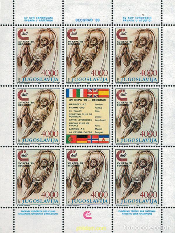 Francobolli: 12000 MNH YUGOSLAVIA 1989 15 COPA EUROPEA DE CLUBS CAMPEONES DE ATLETISMO