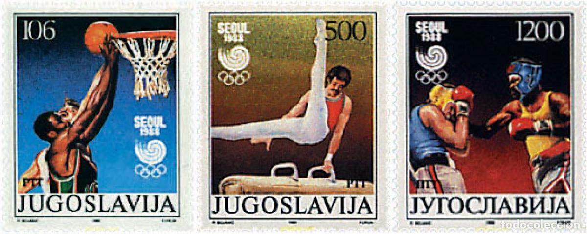Sellos: 264694 MNH YUGOSLAVIA 1988 24 JUEGOS OLIMPICOS VERANO SEUL 1988