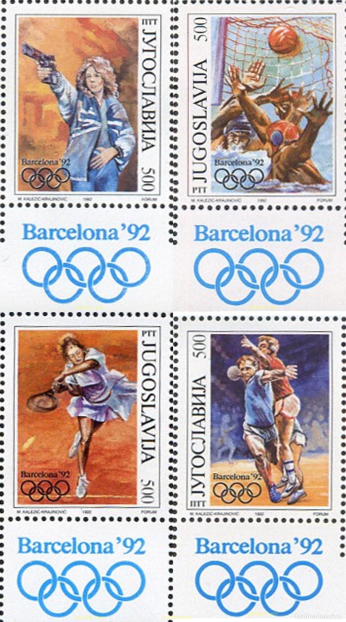 Sellos: 672750 MNH YUGOSLAVIA 1992 25 JUEGOS OLIMPICOS VERANO BARCELONA 1992