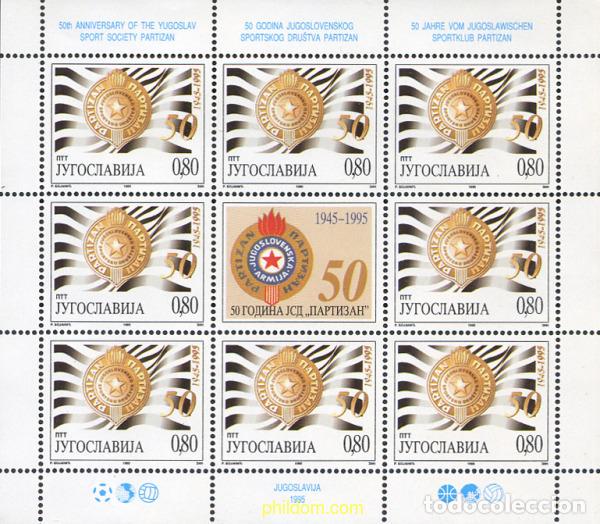 Sellos: 12015 MNH YUGOSLAVIA 1995 50 ANIVERSARIO DEL CLUB DEPORTIVO PARTIZAN