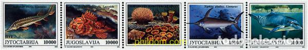 Sellos: 7011 MNH YUGOSLAVIA 1993 FAUNA MARINA