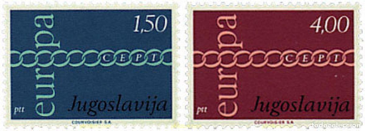 Sellos: 62202 MNH YUGOSLAVIA 1971 EUROPA CEPT. FRATERNIDAD Y COOPERACION