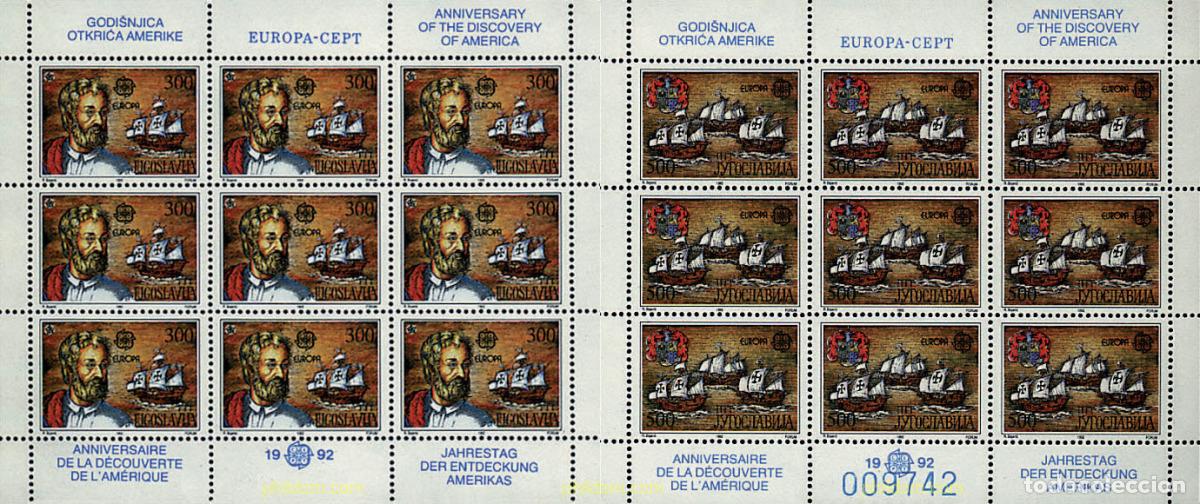 Sellos: 9033 MNH YUGOSLAVIA 1992 EUROPA CEPT. 500 ANIVERSARIO DEL DESCUBRIMIENTO DE AMERICA