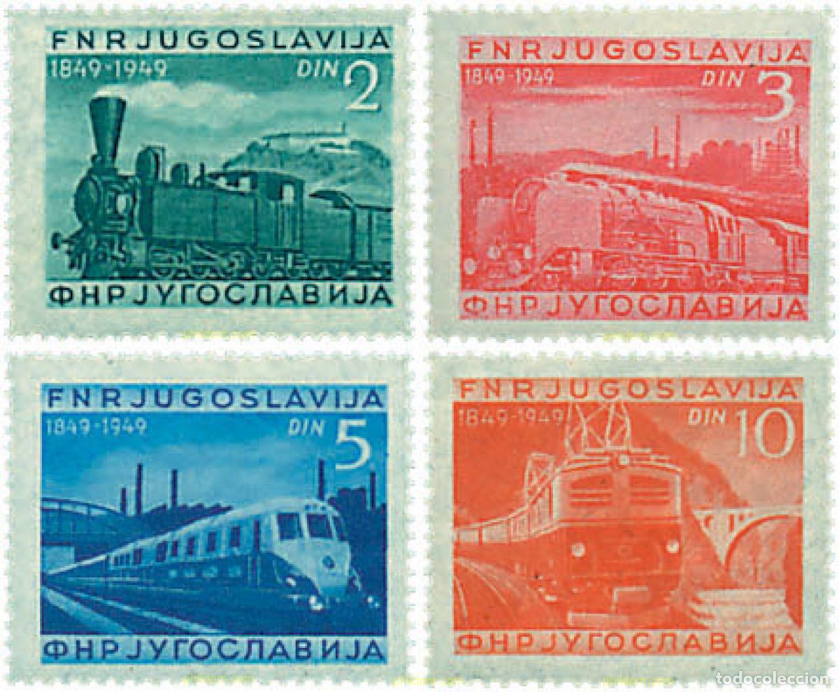Sellos: 669948 MNH YUGOSLAVIA 1949 CENTENARIO DEL FERROCARRIL YUGOSLAVO