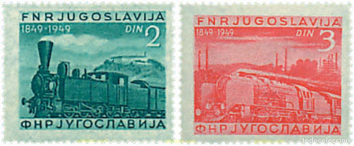 Sellos: 669950 MNH YUGOSLAVIA 1949 CENTENARIO DEL FERROCARRIL YUGOSLAVO