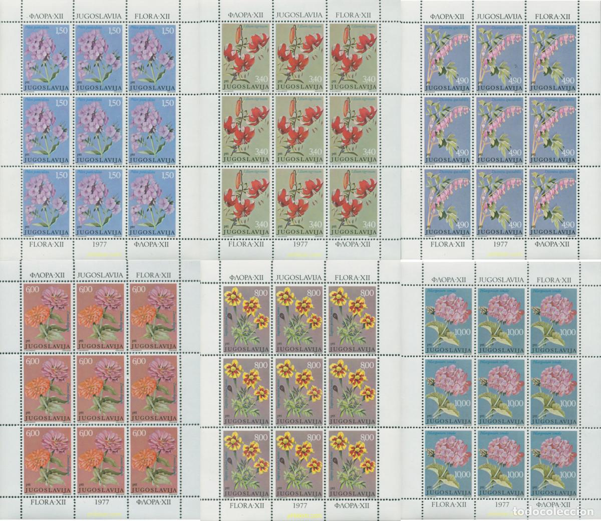 Sellos: 7754 MNH YUGOSLAVIA 1977 FLORES DE JARDIN