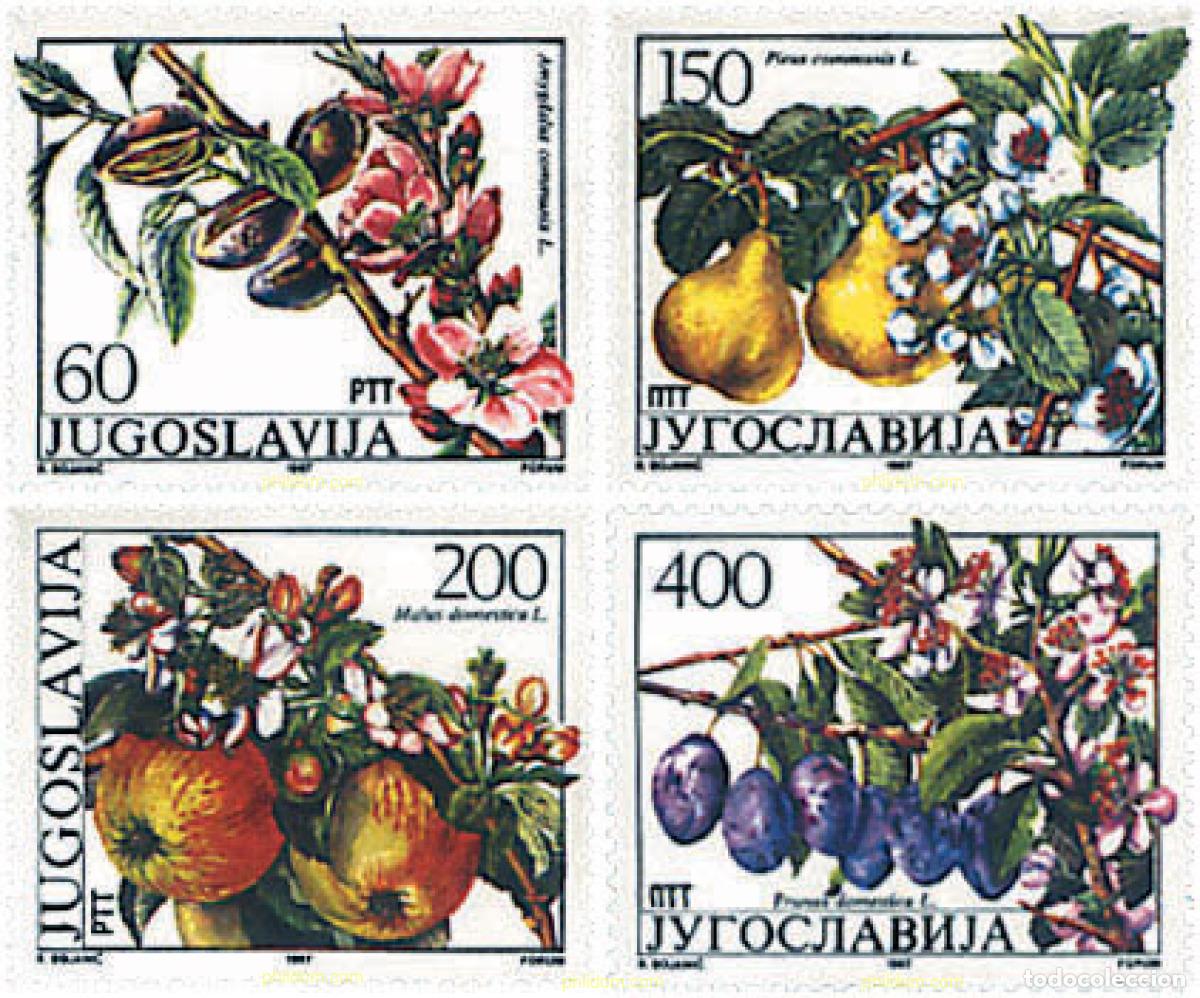 Sellos: 93068 MNH YUGOSLAVIA 1987 FLORES Y FRUTOS