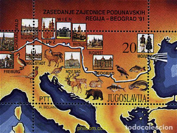 Sellos: 34317 MNH YUGOSLAVIA 1991 CONFERENCIA DE LOS ESTADOS RIBERE&Ntilde;OS DEL DANUBIO