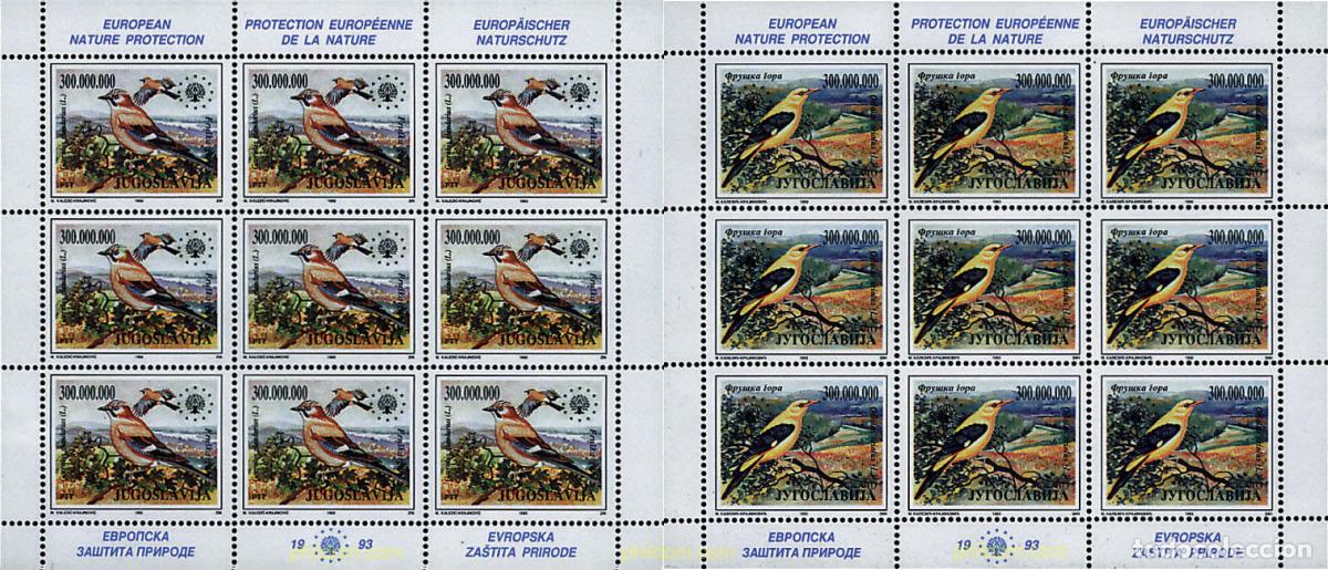 Sellos: 10554 MNH YUGOSLAVIA 1993 PROTECCION EUROPEA DE LA NATURALEZA