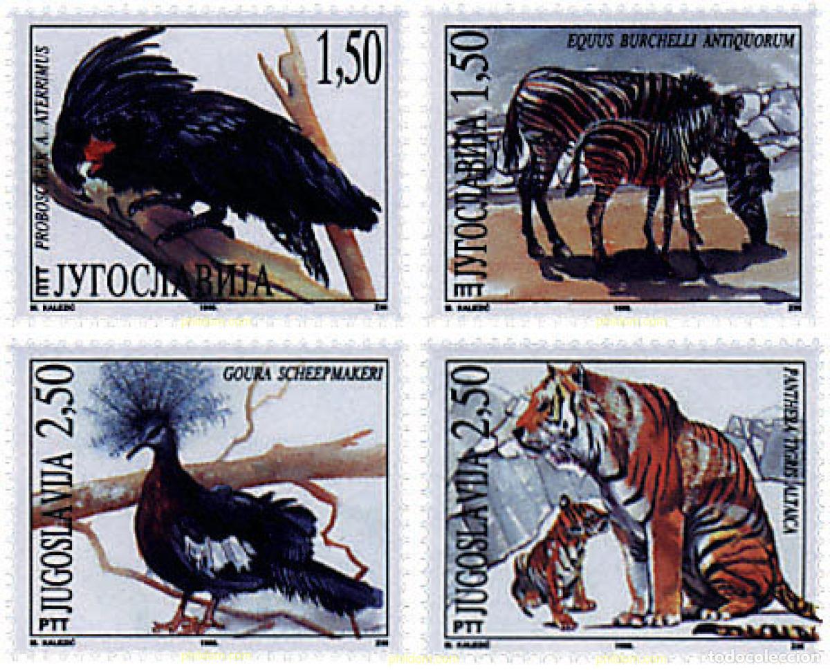 Sellos: 67356 MNH YUGOSLAVIA 1996 60 ANIVERSARIO DEL ZOO DE BELGRADO