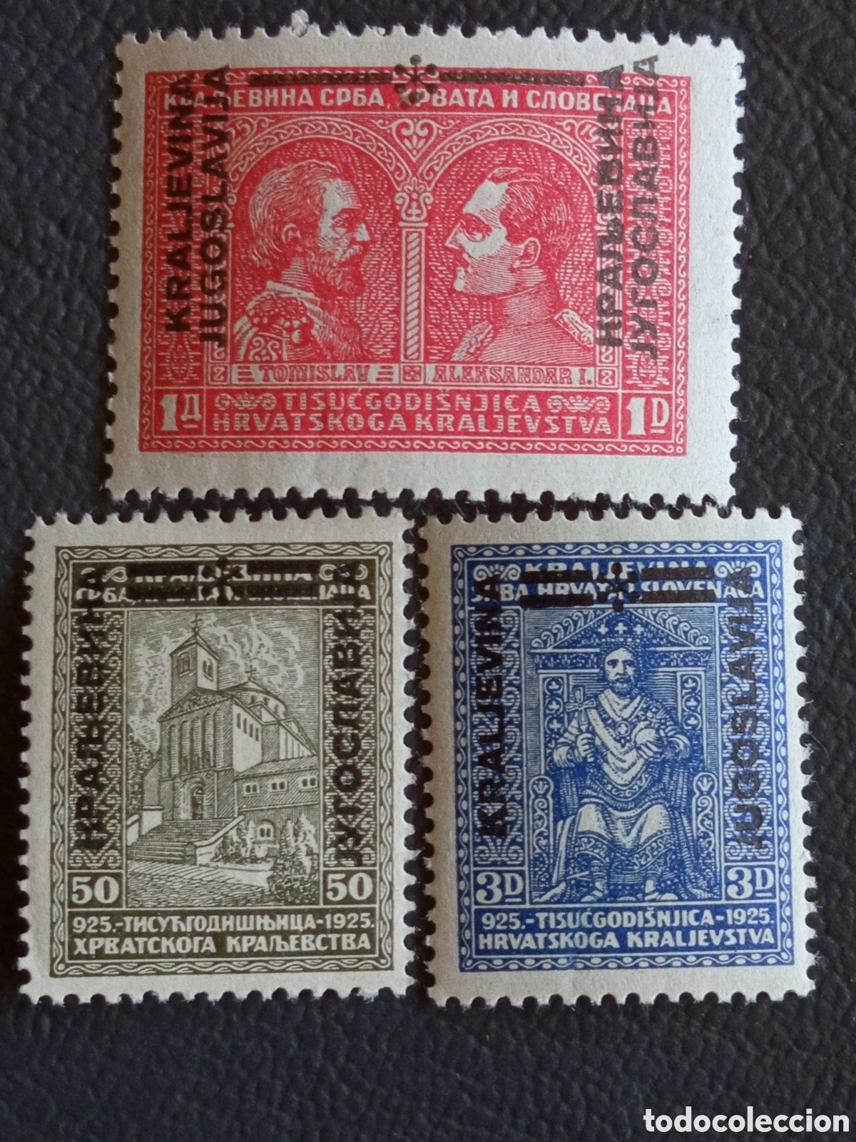 Timbres: Yugoslavia 1929 Scott B8-B10 Milenario Croacia Sobrecarga MNH Serie