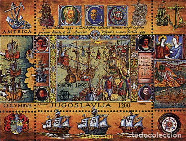 Sellos: 62835 MNH YUGOSLAVIA 1992 EUROPA CEPT. 500 ANIVERSARIO DEL DESCUBRIMIENTO DE AMERICA