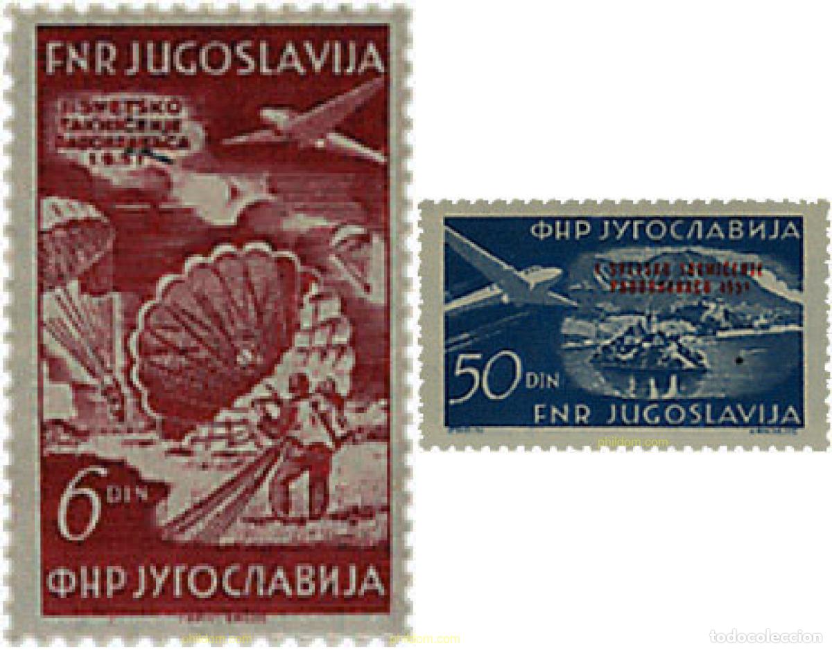 Selos: 670088 HINGED YUGOSLAVIA 1951 CAMPEONATOS DEL MUNDO DE PARACAIDISMO EN BLED