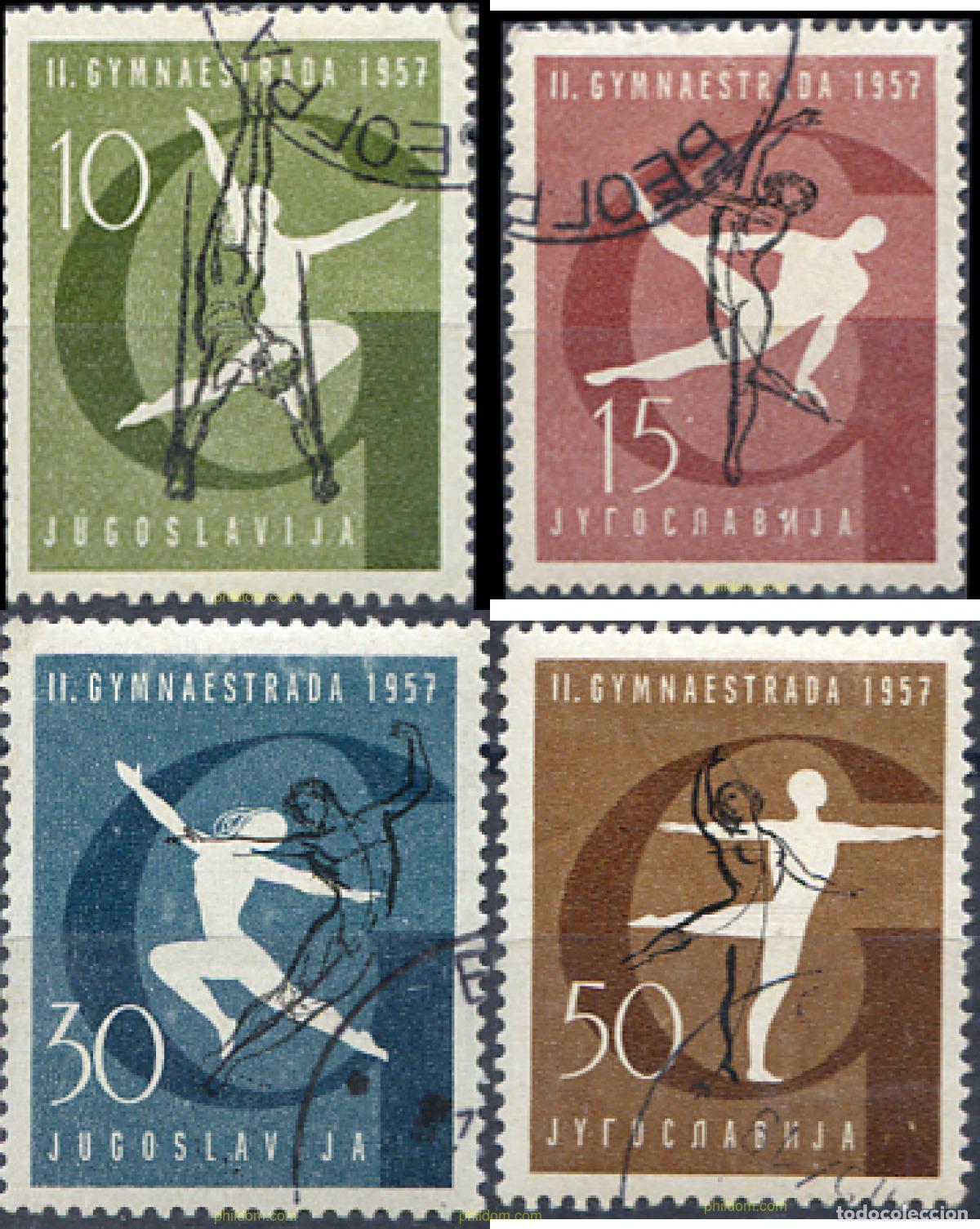Timbres: 233531 USED YUGOSLAVIA 1957 2 JUEGOS GIMNASTICOS EN ZAGREB