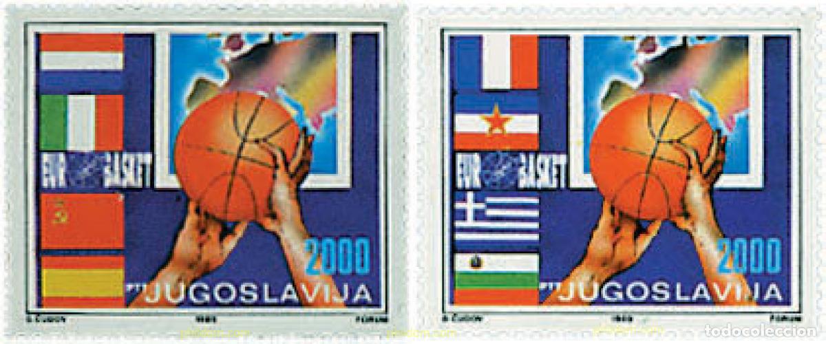 Sellos: 52024 MNH YUGOSLAVIA 1989 CAMPEONATO DE EUROPA DE BALONCESTO