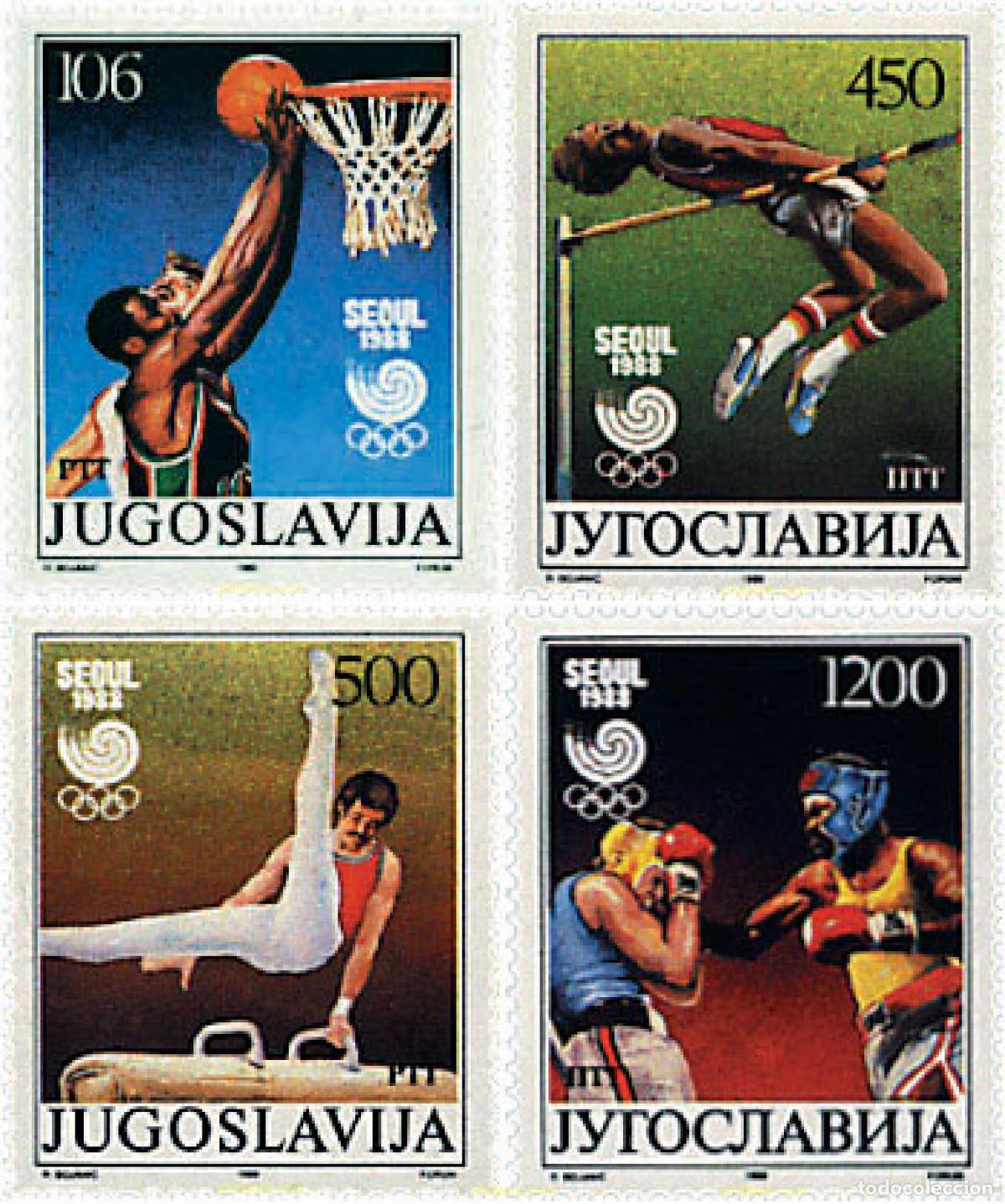 Sellos: 67303 MNH YUGOSLAVIA 1988 24 JUEGOS OLIMPICOS VERANO SEUL 1988