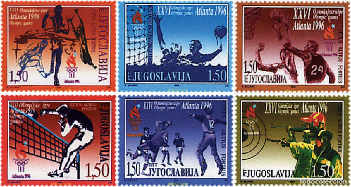 Selos: 67359 MNH YUGOSLAVIA 1996 26 JUEGOS OLIMPICOS VERANO ATLANTA 1996