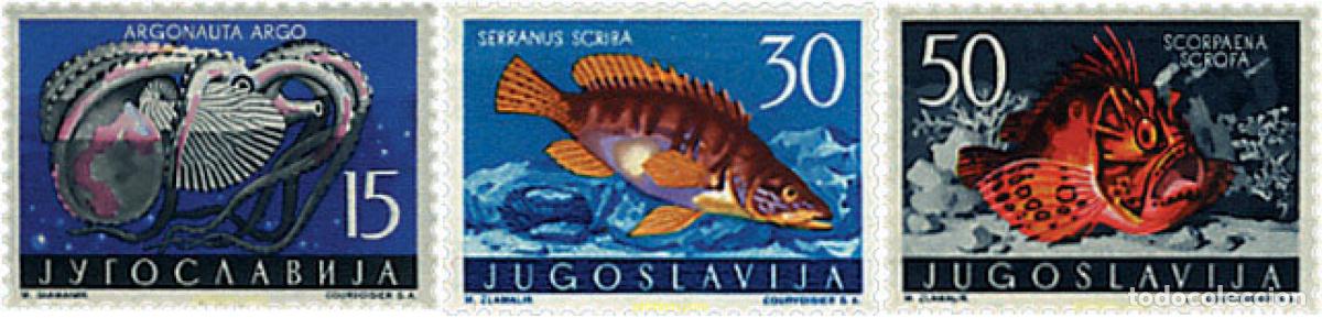 Sellos: 362520 HINGED YUGOSLAVIA 1956 FAUNA MARINA DEL MAR ADRIATICO