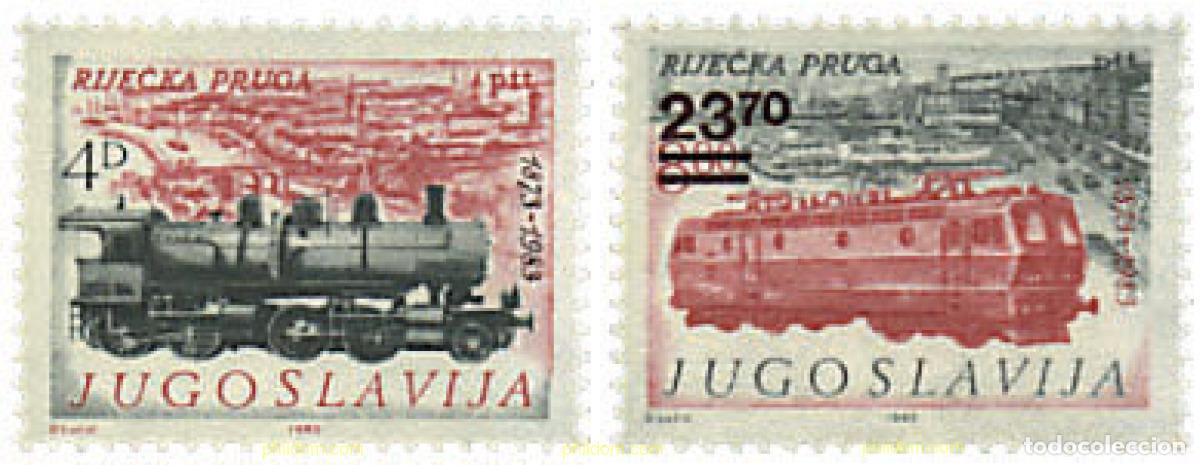 Sellos: 60316 MNH YUGOSLAVIA 1983 110 ANIVERSARIO DEL FERROCARRIL DE RIJEKA