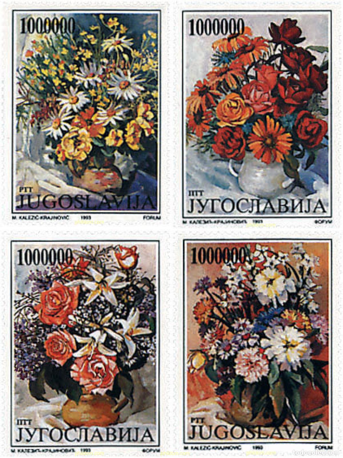 Sellos: 93082 MNH YUGOSLAVIA 1993 RAMOS DE FLORES