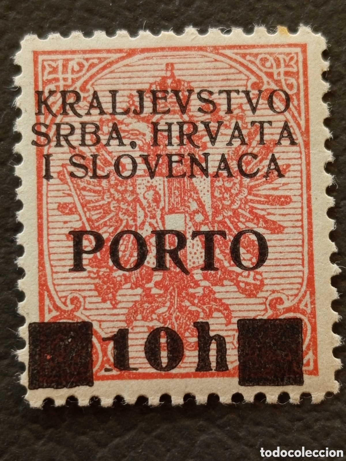 Selos: Yugoslavia SHS 1918 Porto 10h Sobrecarga sobre Hungr&iacute;a Origen Bosnia MH