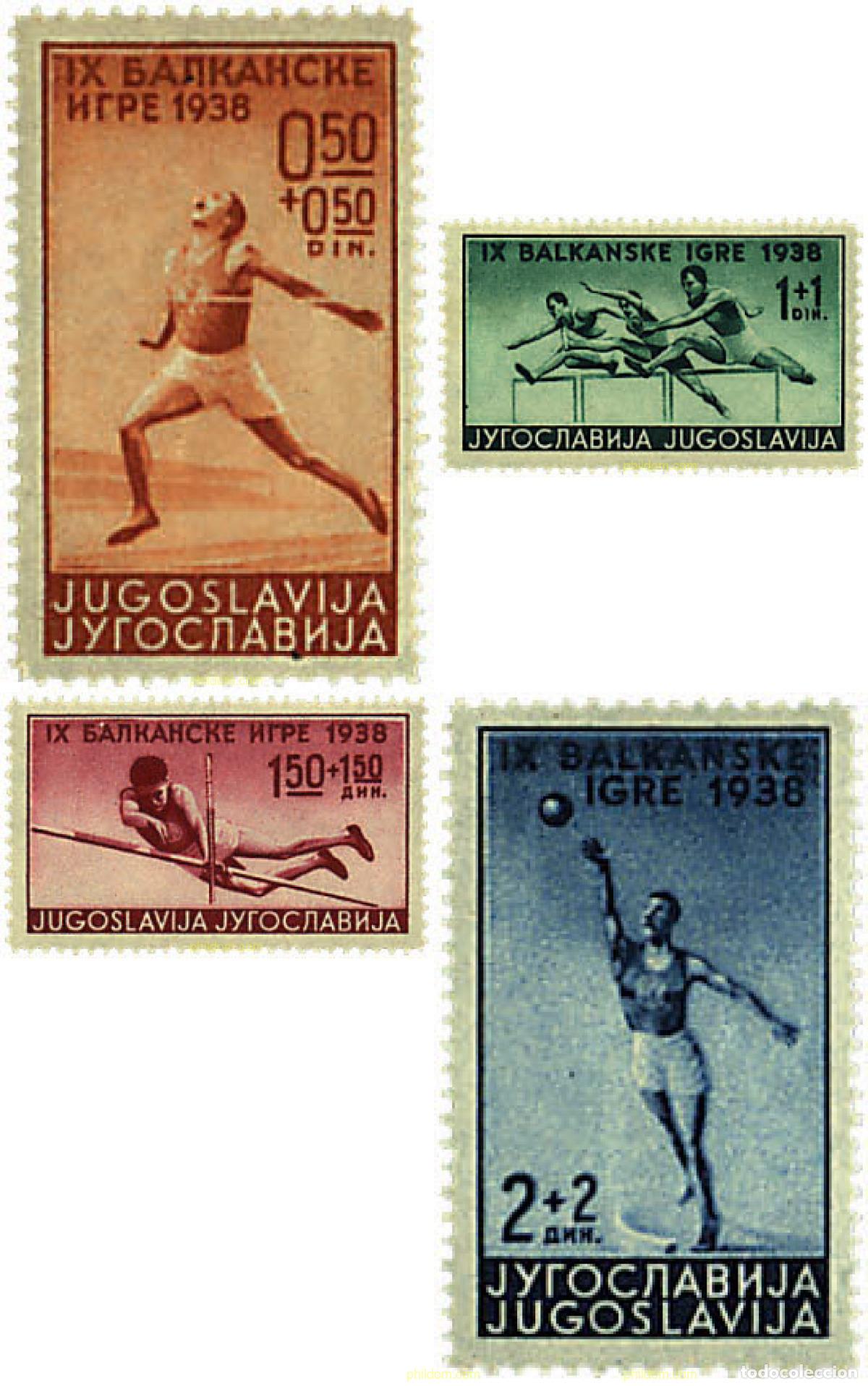 Sellos: 67132 MNH YUGOSLAVIA 1938 9 JUEGOS BALCANICOS EN BELGRADO