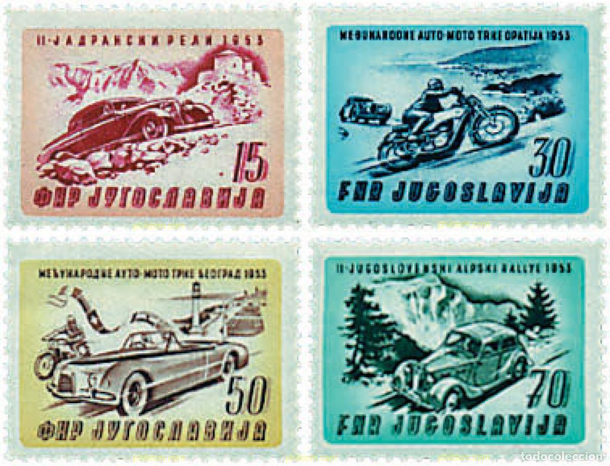 Sellos: 39940 MNH YUGOSLAVIA 1953 CARRERAS Y RALLYES INTERNACIONALES DE AUTOMOVILES Y MOTOCICLETAS