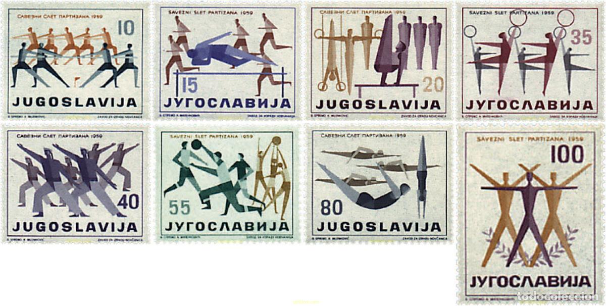 Briefmarken: 67154 MNH YUGOSLAVIA 1959 FESTIVAL DE LAS ASOCIACIONES DEPORTIVAS