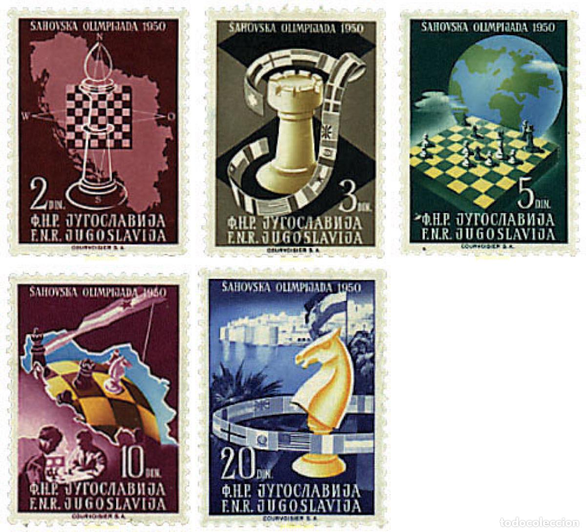Briefmarken: 88764 MNH YUGOSLAVIA 1950 9 CAMPEONATO DEL MUNDO DE AJEDREZ EN DUBROVNIK