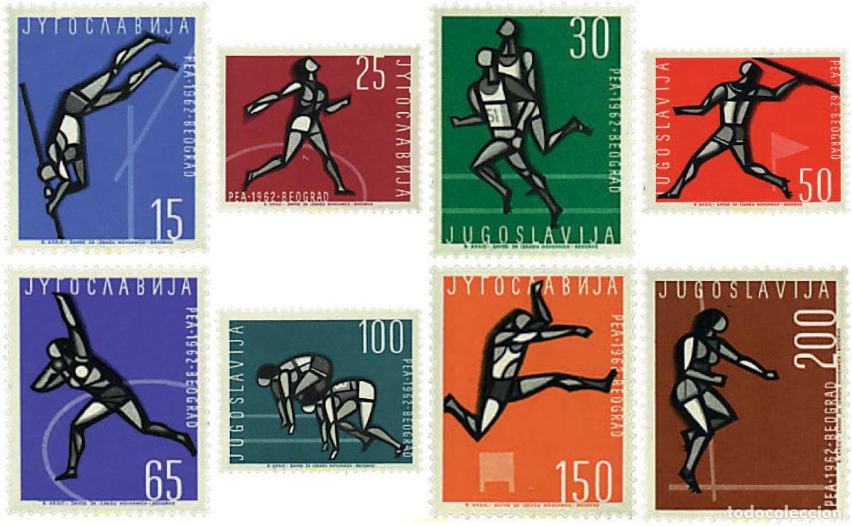 Sellos: 229328 HINGED YUGOSLAVIA 1962 CAMPEONATOS DE EUROPA DE ATLETISMO