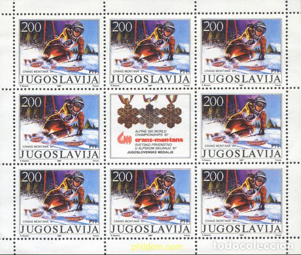 Francobolli: 11996 MNH YUGOSLAVIA 1987 CAMPEONATOS DEL MUNDO DE ESQUI EN CRANS MONTANA