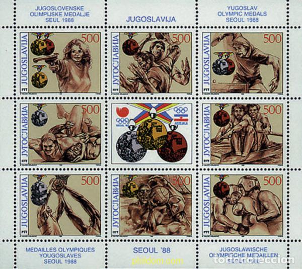 Stamps: 233512 MNH YUGOSLAVIA 1988 24 JUEGOS OLIMPICOS VERANO SEUL 1988