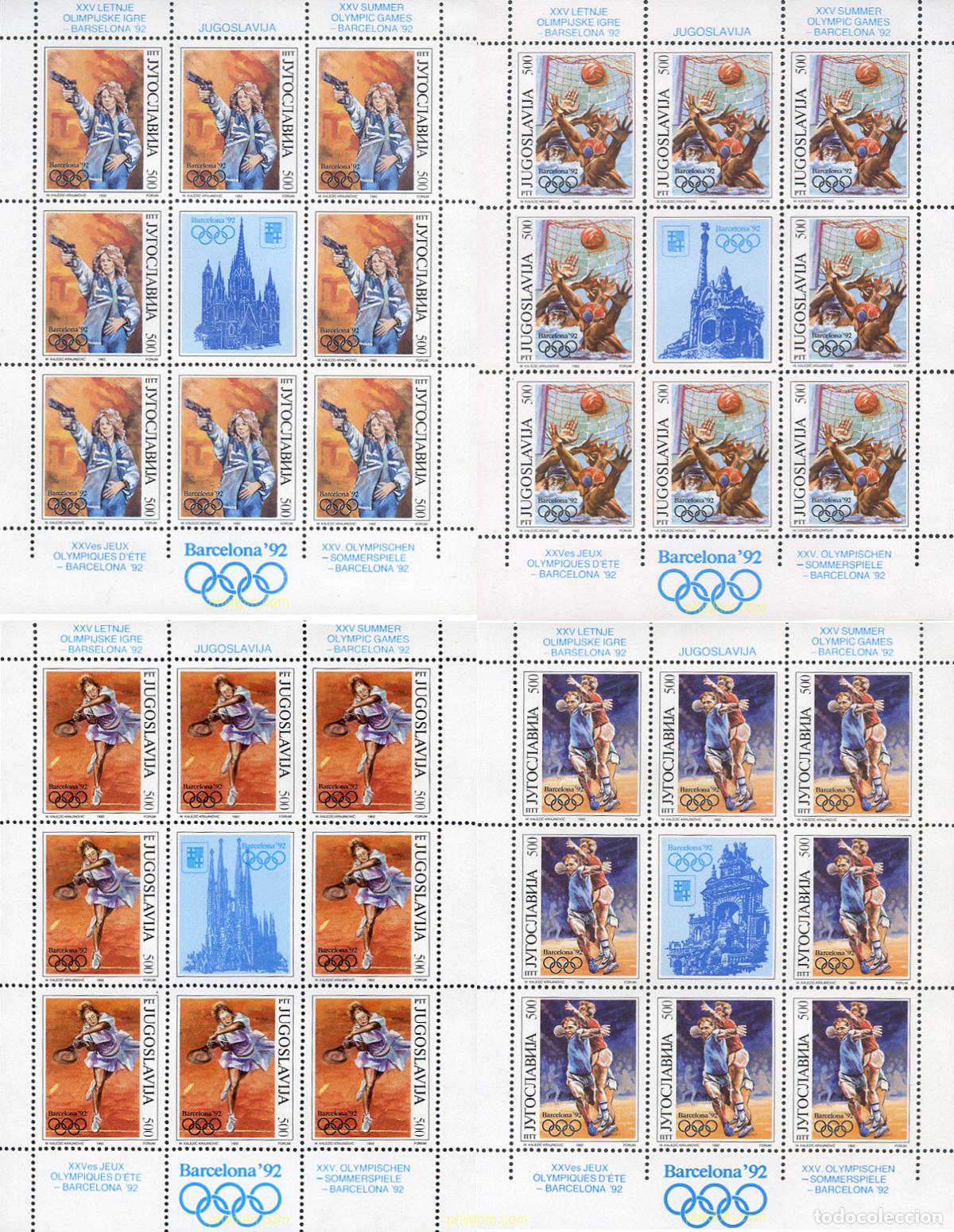 Stamps: 12008 MNH YUGOSLAVIA 1992 25 JUEGOS OLIMPICOS VERANO BARCELONA 1992