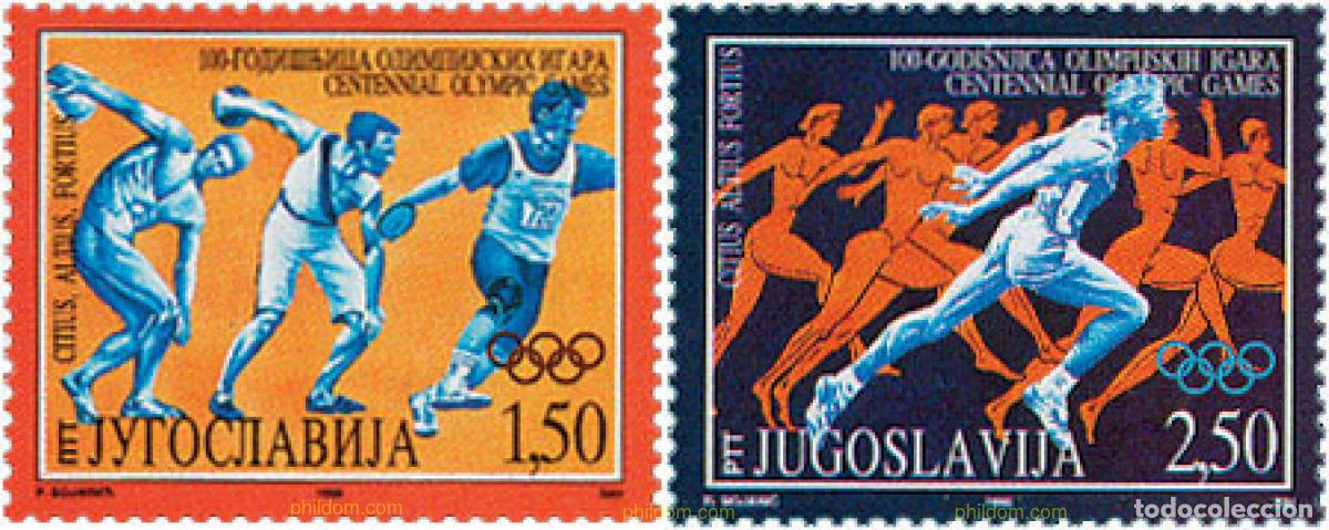 Sellos: 67352 MNH YUGOSLAVIA 1996 CENTENARIO DE LOS JUEGOS OLIMPICOS